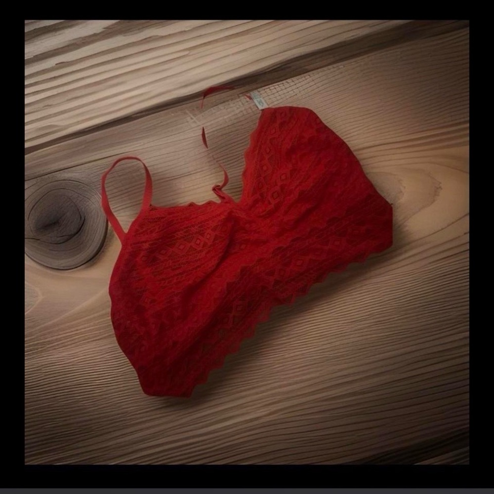 Victoria's Secret Red Lace Longline Bralette